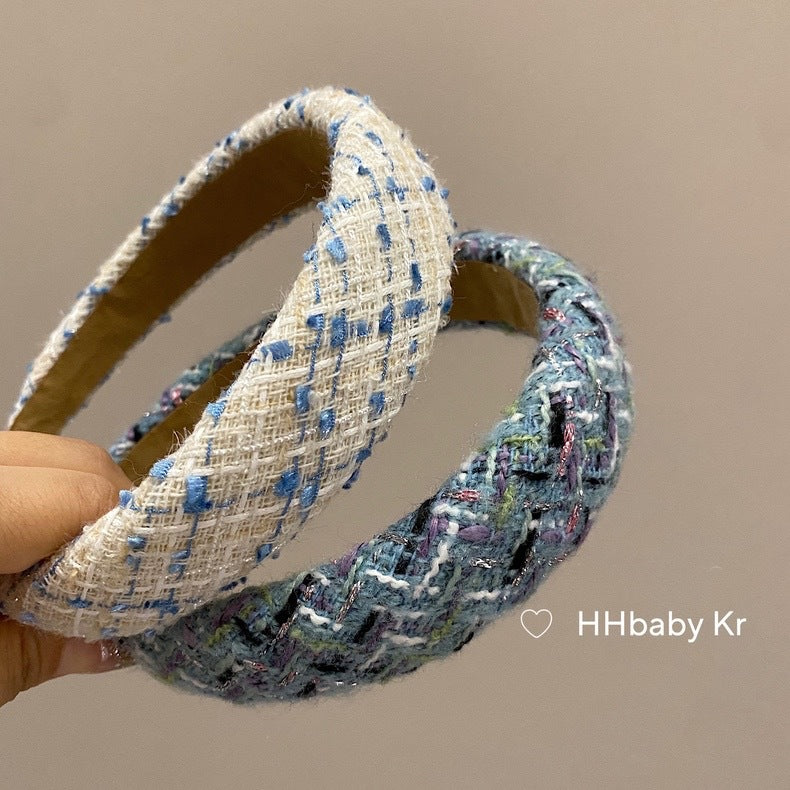 Blue Tweed Chanel-Style Headband