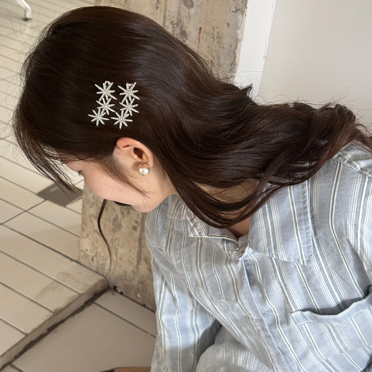 Octagram Rhinestone Hair Clip