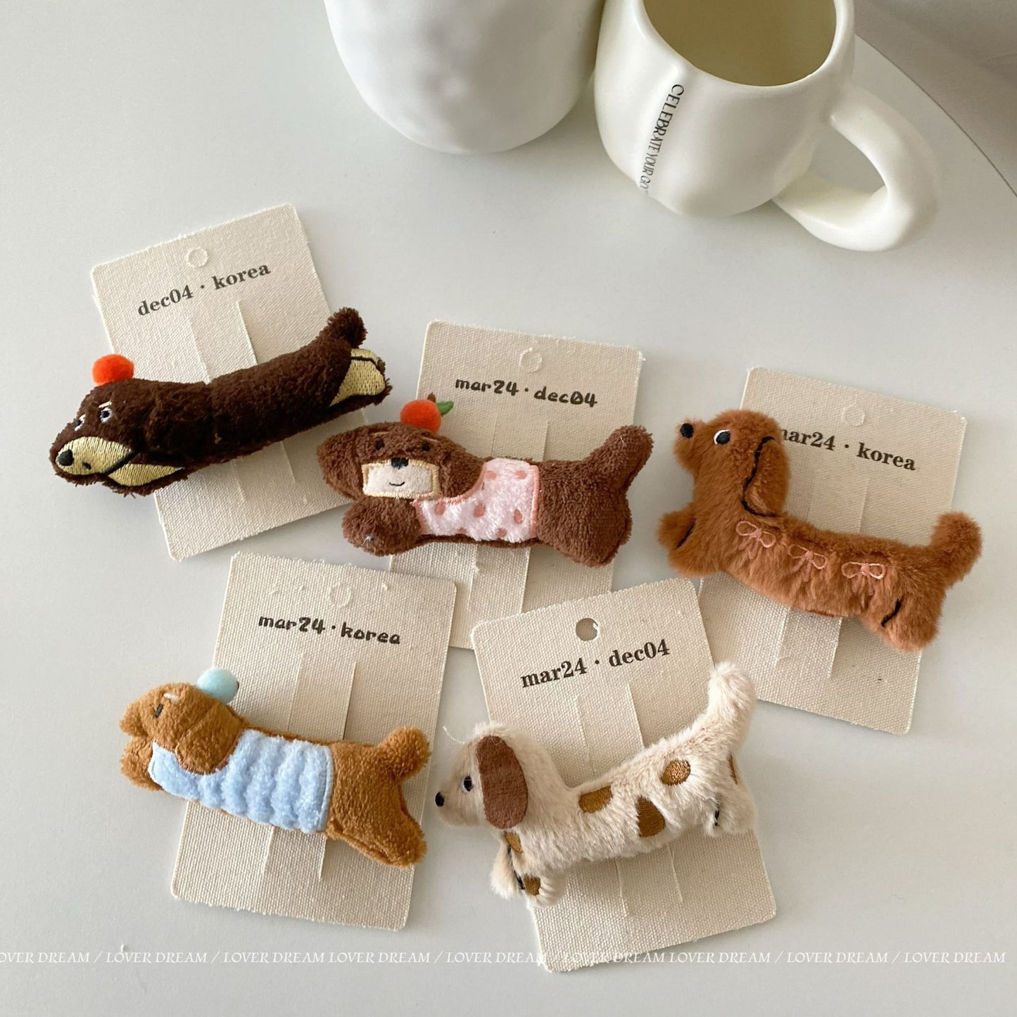 Cartoon Plush Dachshund Hair Clip
