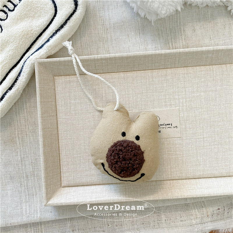 Fabric Bear Swan Dog Keychain