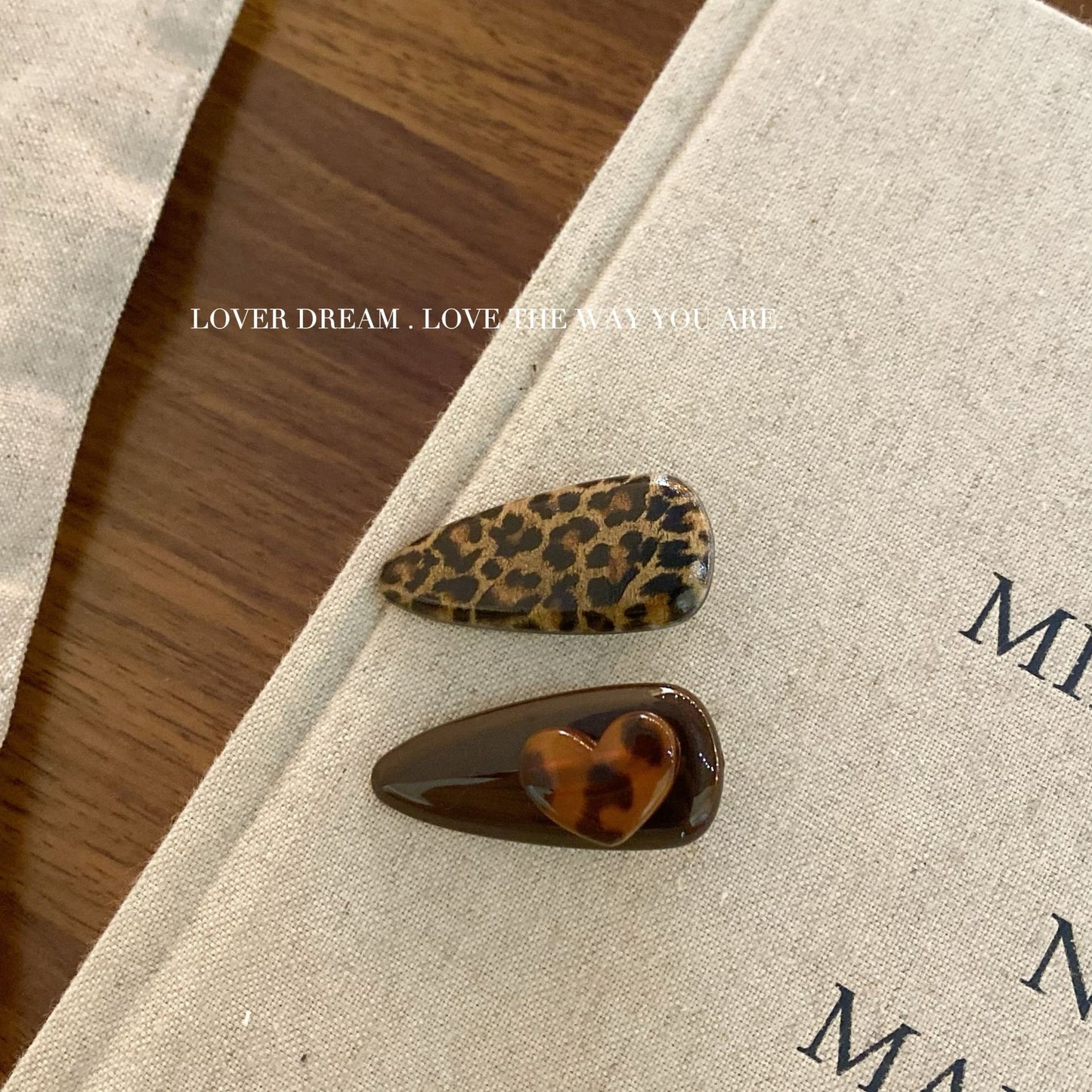 Gold Letter Leopard Hair Clip