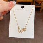 Butterfly Reverie — Zircon & Shell Necklace