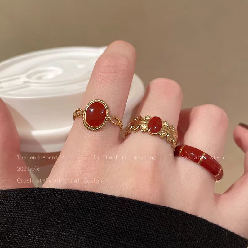 Red Enamel Heart Ring