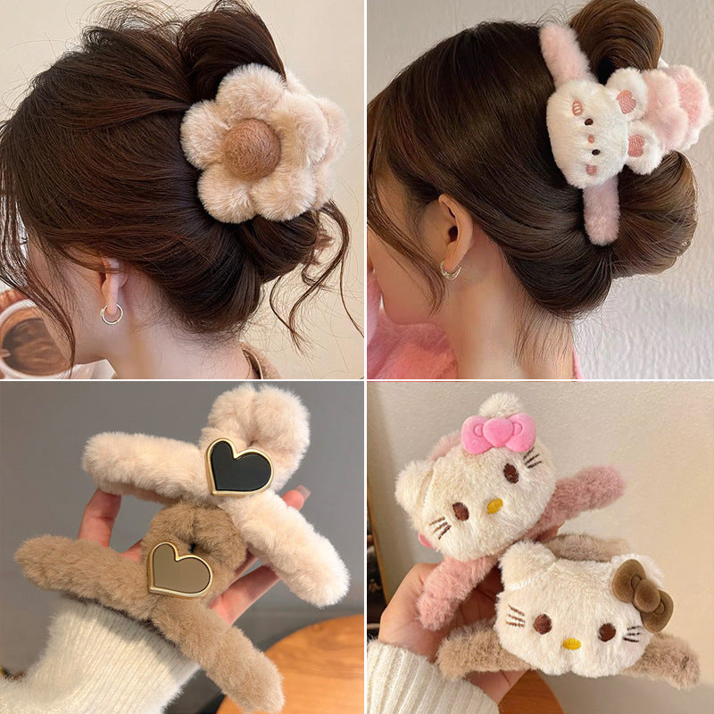 Plush Large Hair Claw Clip