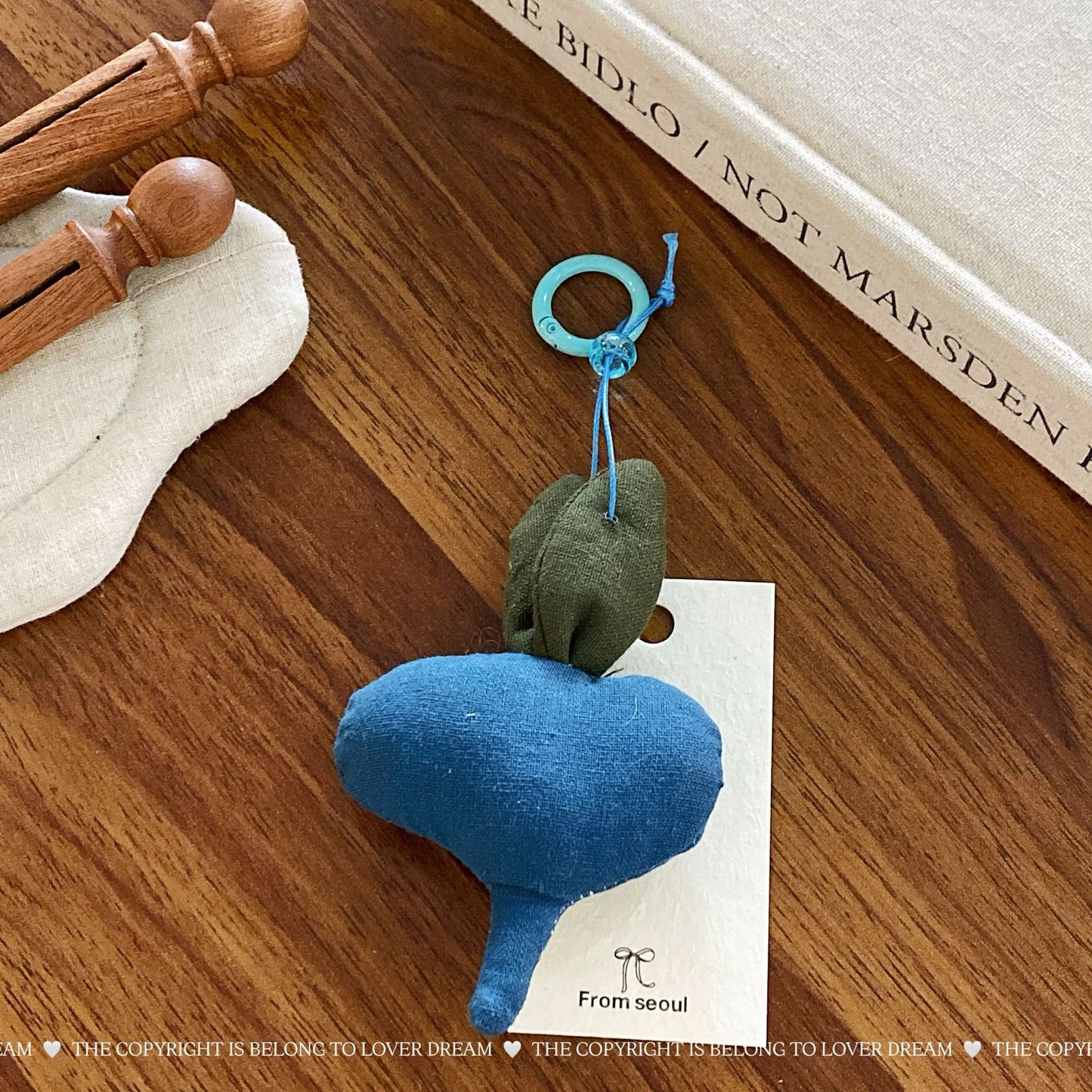 Padded Mushroom & Dog Keychain