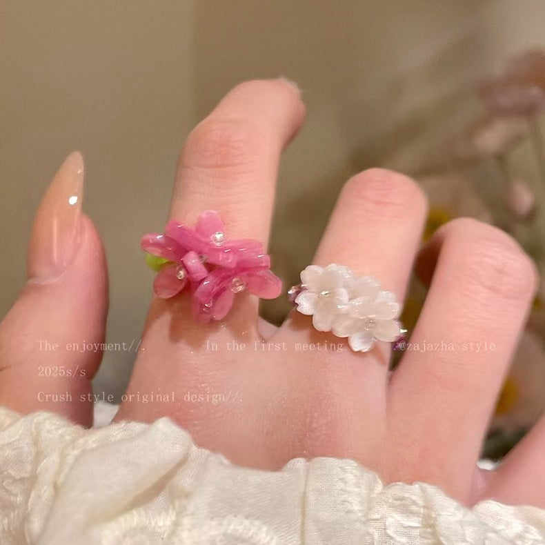 Violet Flower Stackable Ring