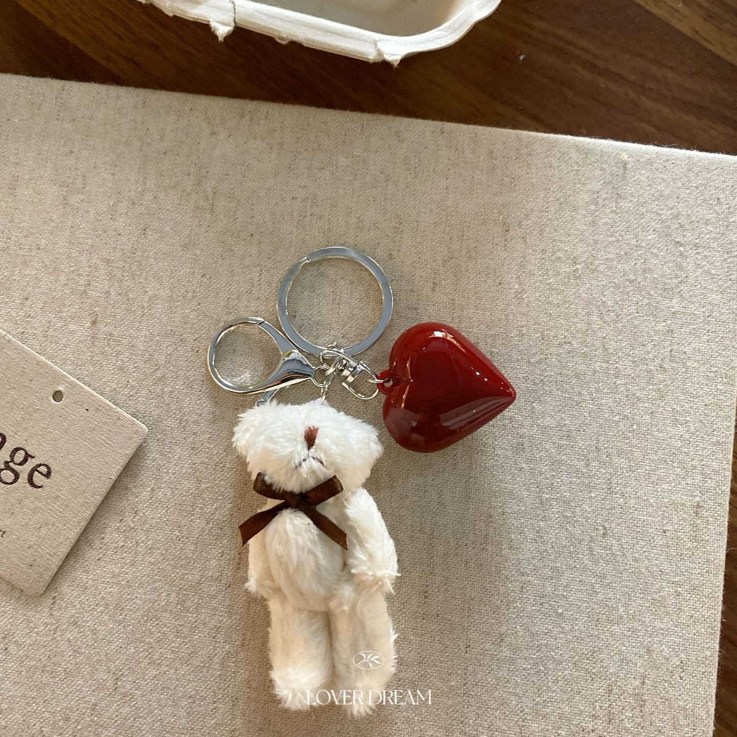 Red Heart Bear Keychain