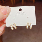 Hermes Whisper — Mother-of-Pearl Initial Stud Earrings