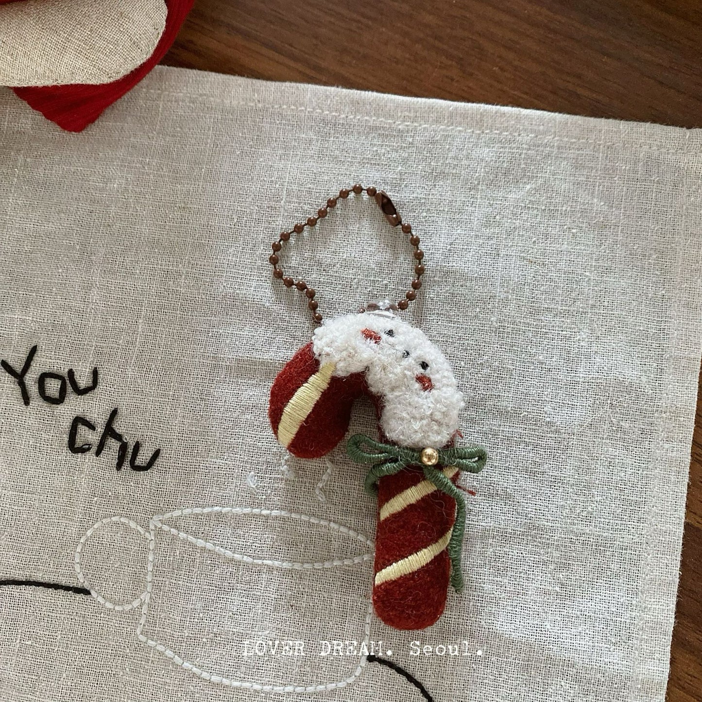 Red Cartoon Holiday Keychain