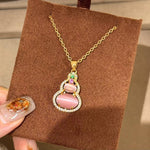 Rosé Gourd — Vintage Chalcedony Necklace