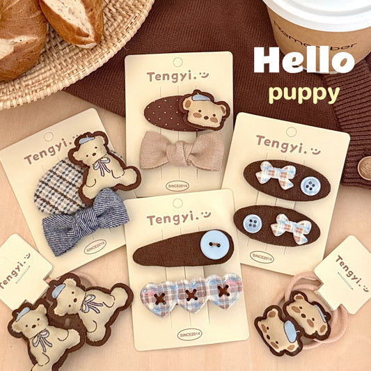 Korean Cream Bear Hair Clip