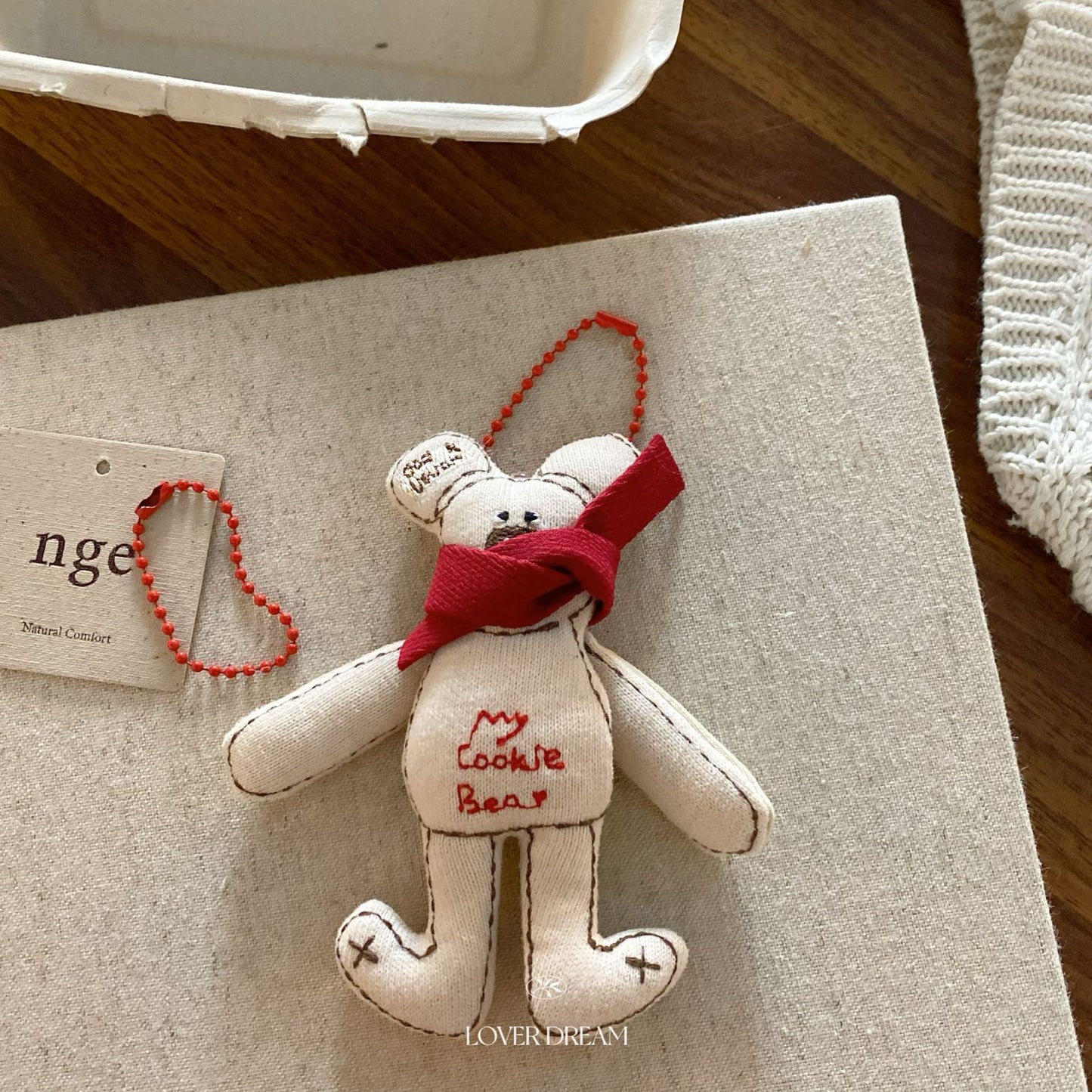 Red Christmas Bear & Cherry Keychain