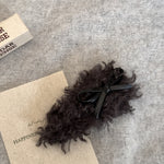 Cute Faux Shearling Bow Hair Clip