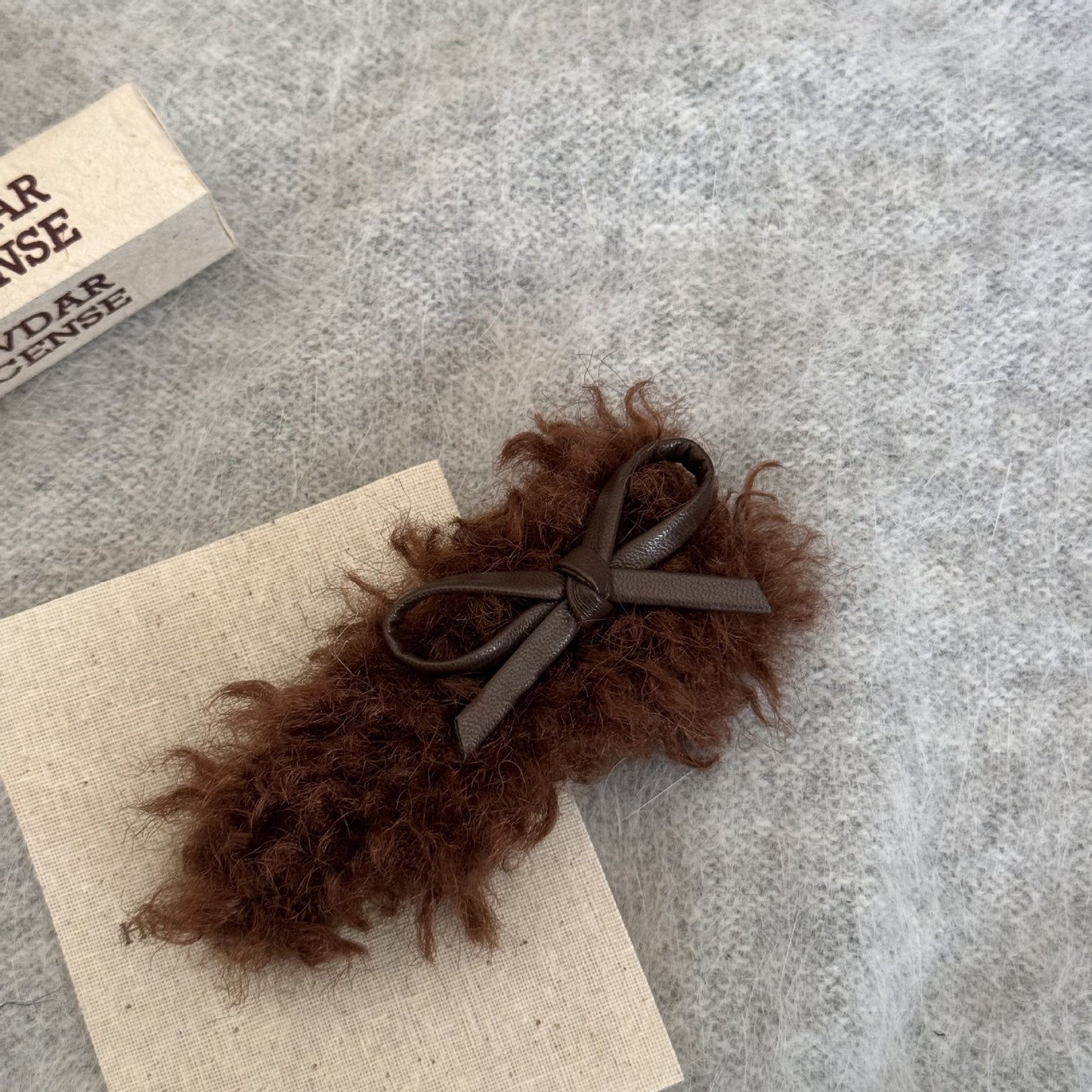 Cute Faux Shearling Bow Hair Clip