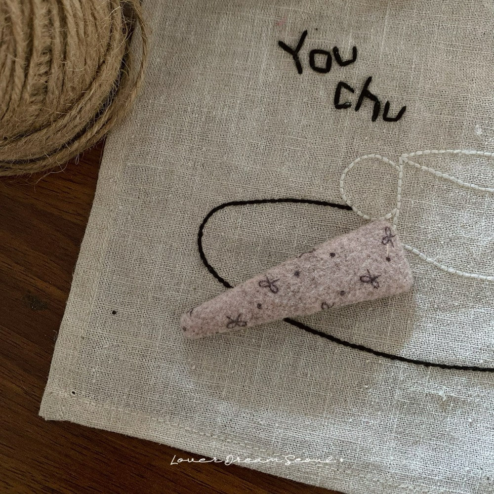 Bow Wool BB Hair Clip