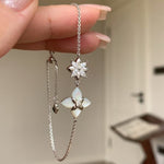 White Mother-of-Pearl Clover Bracelet