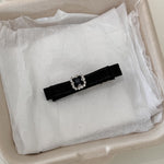 Satin Stone Bow Hair Clip