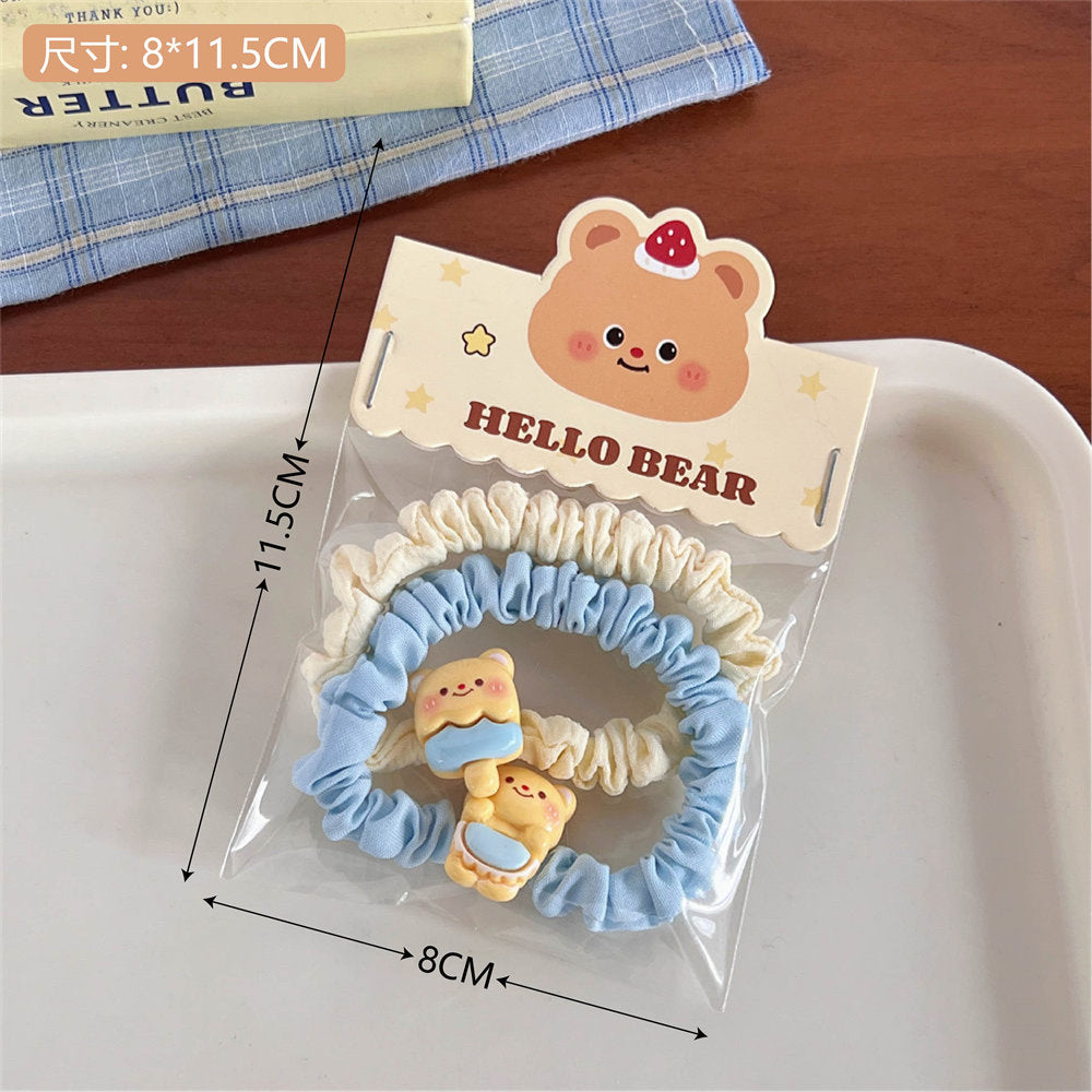 Cream Bear Hair Accessory Set