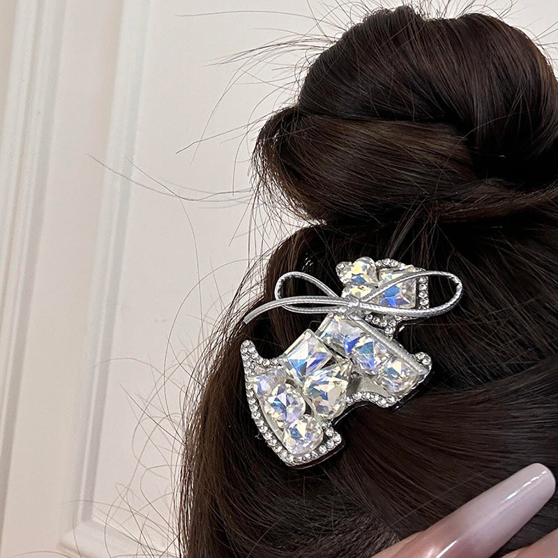 Sparkling Westie Crystal Hair Clip