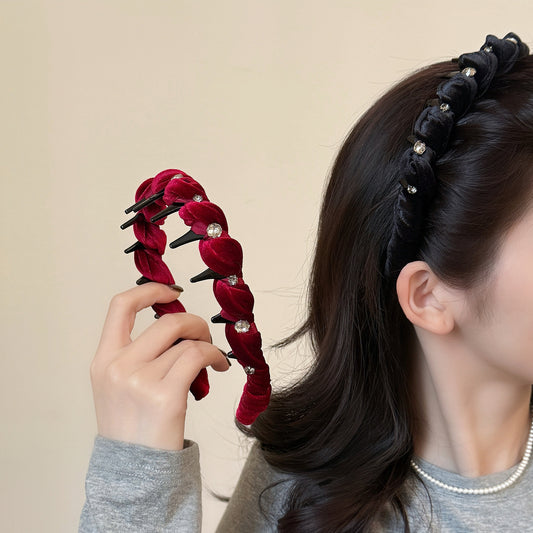 Velvet Rhinestone High-Top Headband