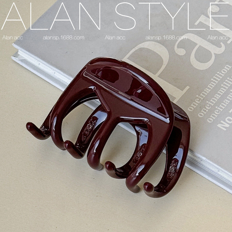 Thick Red Acetate Hair Clip
