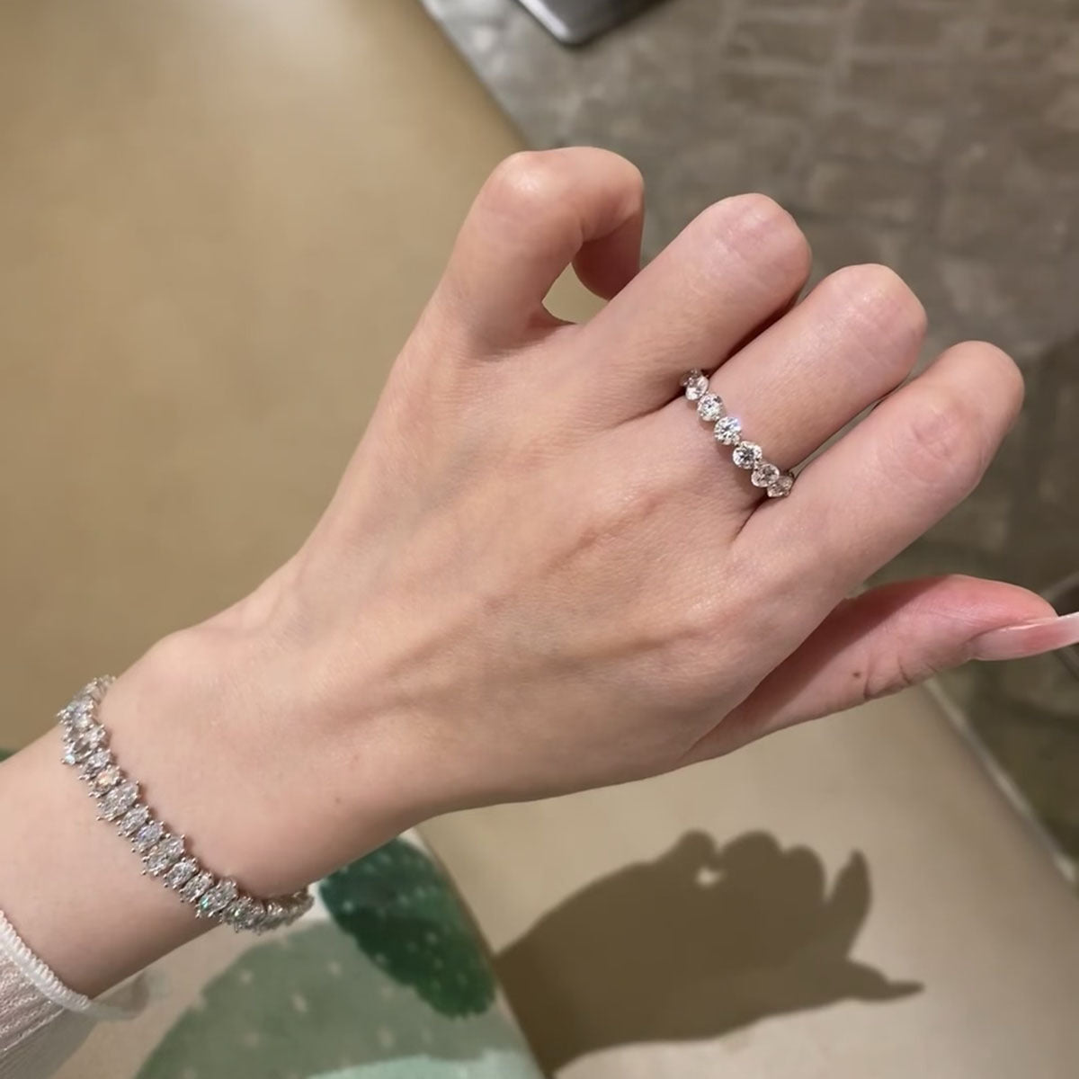 Étoile Pure – French Minimalist Pearl Zircon Ring