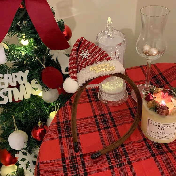 Red Christmas Hat Plush Headband