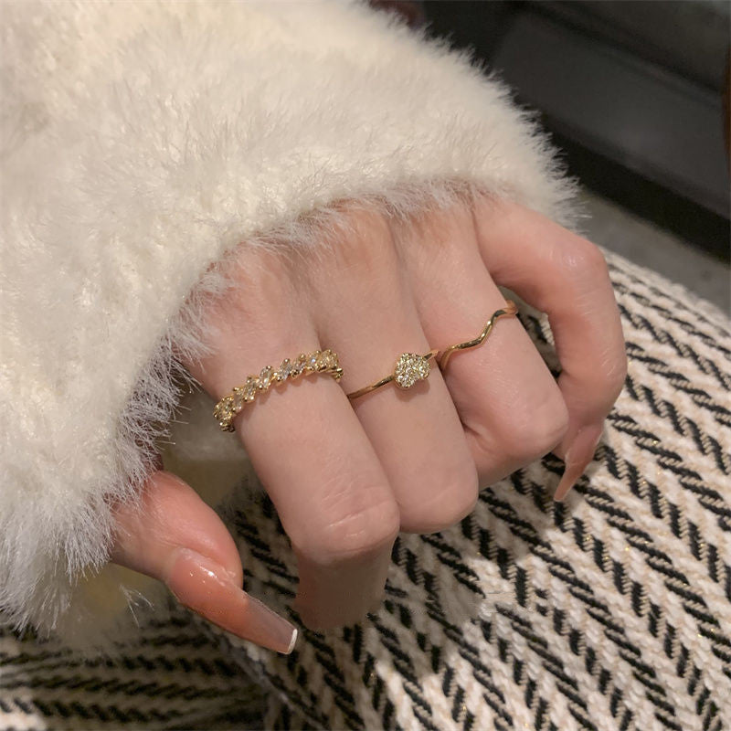 Heart Trio Adjustable Ring Set