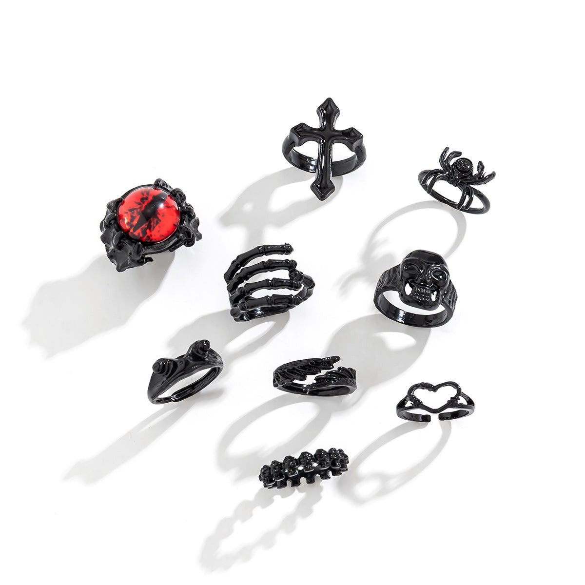Gothic Punk Knuckle Ring Set