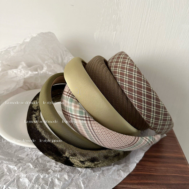 Dark Green Quilted High-Crown Headband