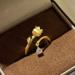 Lily Whisper – Matte Gold Lily of the Valley Ring