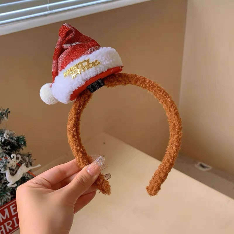 Red Christmas Hat Plush Headband