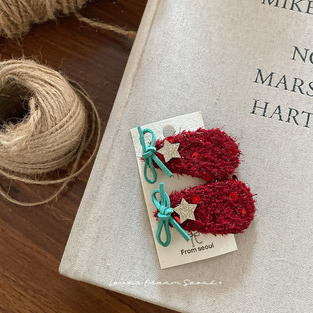 Red Christmas Holiday Hair Clip