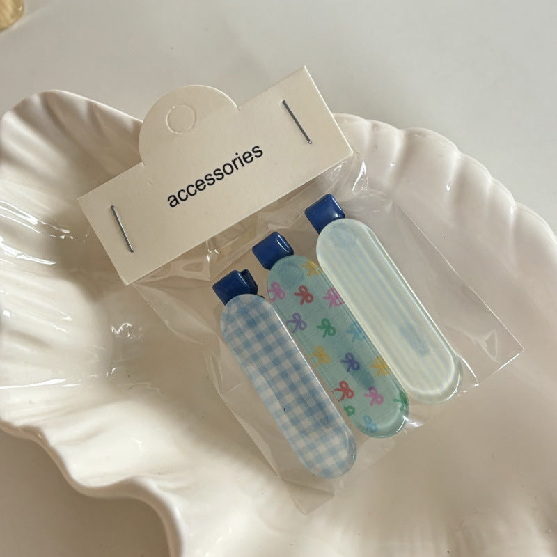 Sweet Jelly Plaid Hair Clip Set