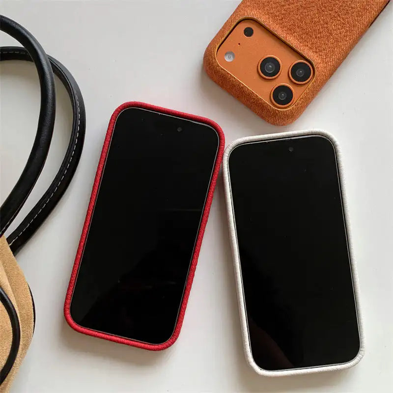 Textured Fabric Classic Solid Color iPhone Case