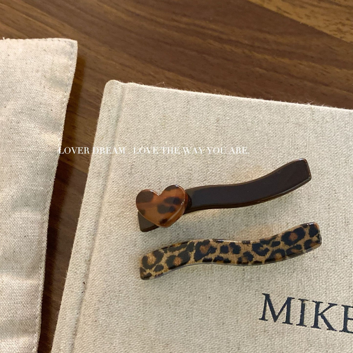 Gold Letter Leopard Hair Clip