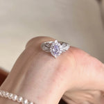 Lavender Glimmer – Adjustable Zircon Ring