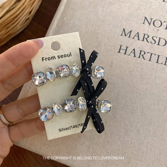 Black & White Polka Dot Bow Clip