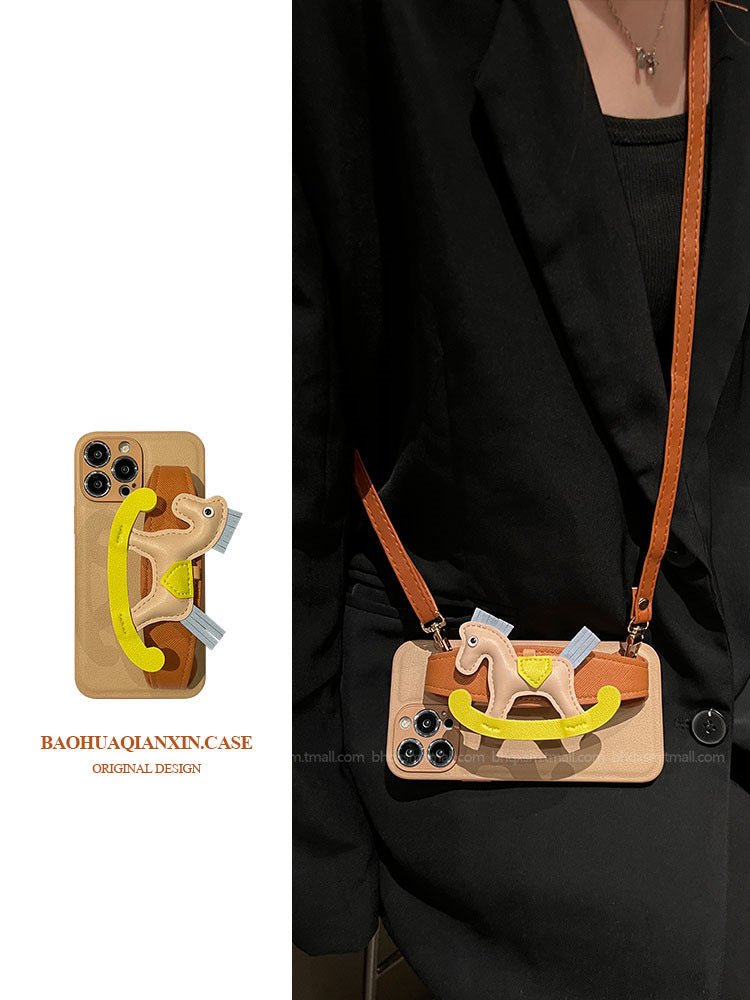 3D Rocking Horse Crossbody iPhone Case