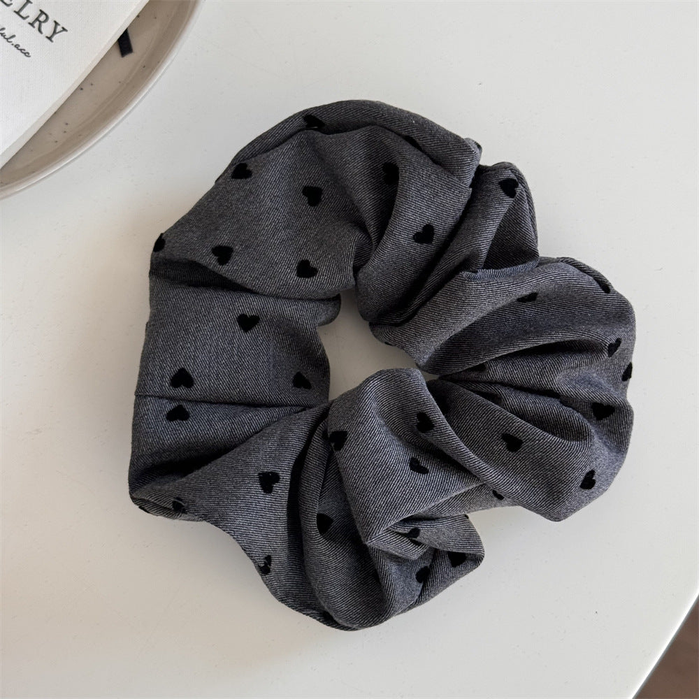 Polka Dot Bow Heart Scrunchie