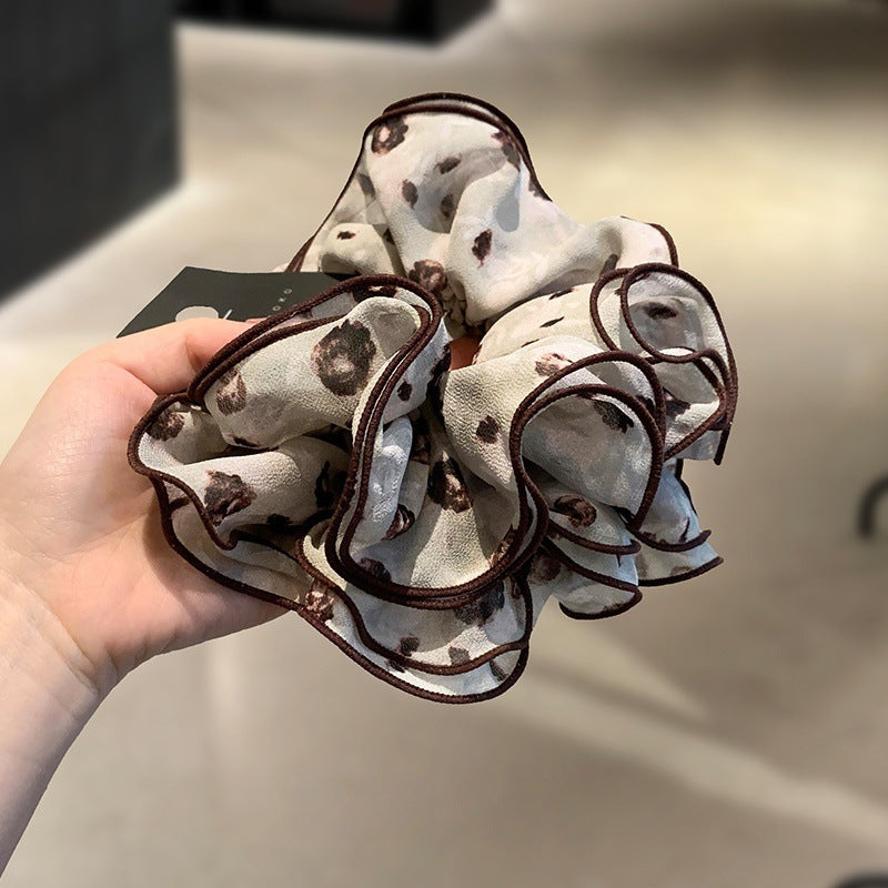 Vintage Chiffon Floral Scrunchie