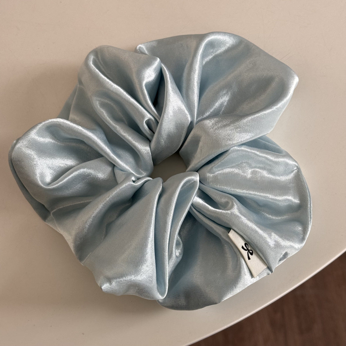 Cream Satin Oversized Scrunchie