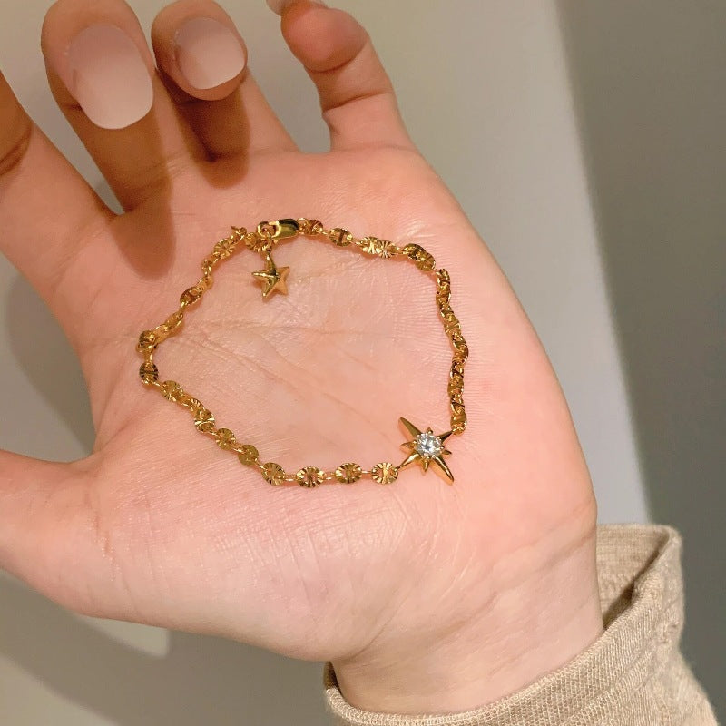 Octant Charm — French Vintage Eight-Point Star Bracelet