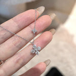 Twin Luck – S999 Silver Double Clover Necklace