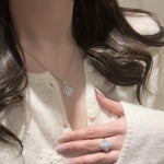 Moonlit Whisper – Cat’s Eye Pearl Clover Set