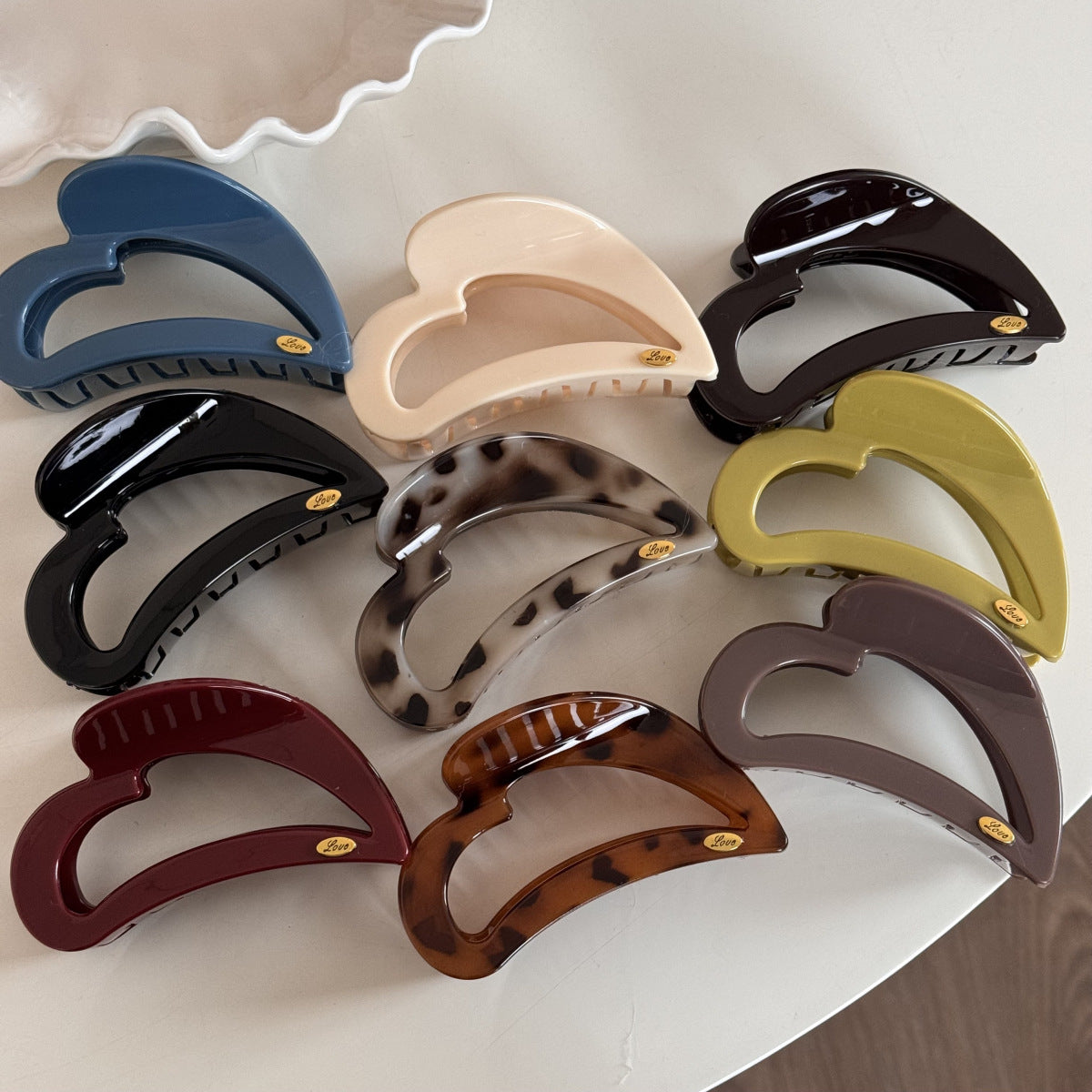 M-Shaped Heart Gold Hair Clip