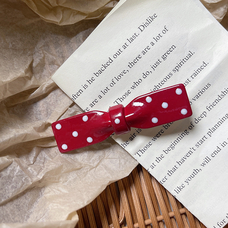 Sweet Polka Dot Bow Clip