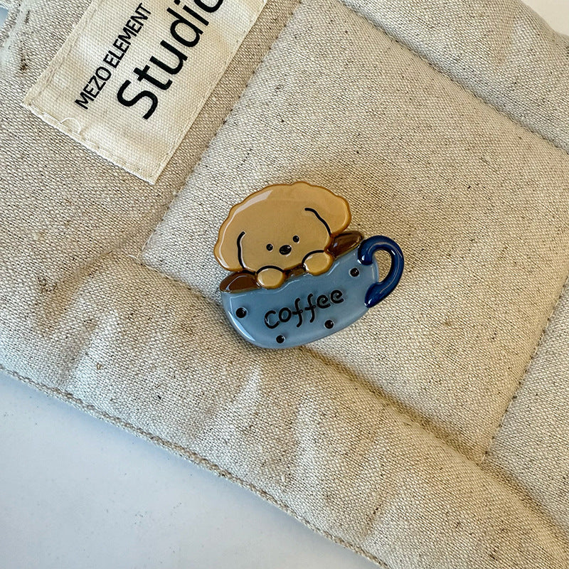 Cute Bear Acetate Coffee Hair Clip