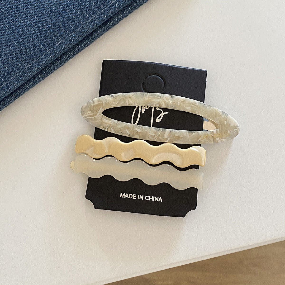 Korean Wave Acetate Hair Clip Set