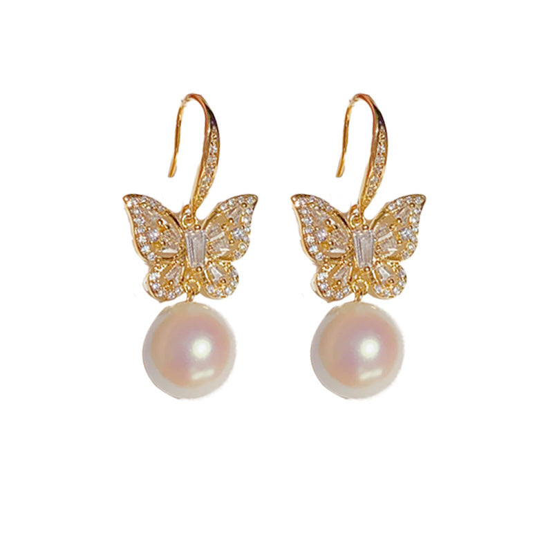 Butterfly Whisper — Mother-of-Pearl & Zircon Earrings
